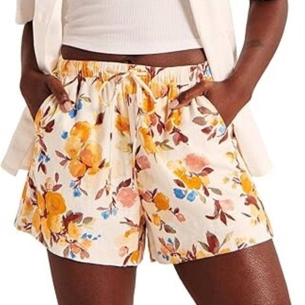 NWT Abercrombie & Fitch Linen-Blend Pull-On Shorts